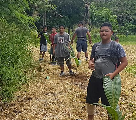 4-H Outdoor Adventures - Youth planting trees during their Summer Overn night Camp at Kastiyu Look-Out Site